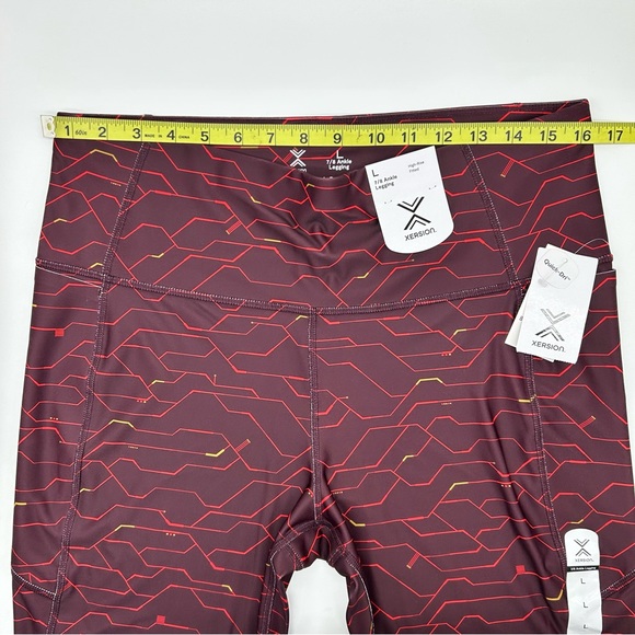 Xersion Women’s High Tech Burgundy Train High Rise 7/8 Ankle Legging L XL XXL - Picture 9 of 13